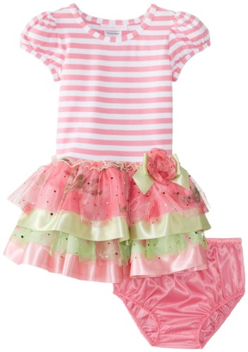 Bonnie Baby Baby Girls' Stripe Knit To Multi Tiered Skirt