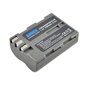 Anker 1600mAh EN-EL3e High Capacity Rechargeable Li-ion Battery Back Up for Nikon D100 D200 D300 D300S D700 D50 D70 D70S D80 D90 Digital SLR Camera(Nikon EN-EL3e Replacement)
