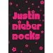 Justin Bieber Rocks (Pink and Black) Music Poster Print - 13x19