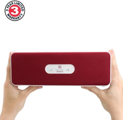 GOgroove BlueSYNC MC Wireless Bluetooth Speaker System with Built-In Controls (Red/White) - Works with Samsung , Apple , HTC , LG , Sony , Dell , Microsoft and More Smartphones , Tablets , Laptops and Other Bluetooth-enabled Devices
