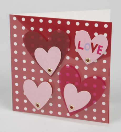 Acetate Hearts Handcrafted Valentine Card