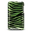 Premium Designer Hard Crystal Snap-on Case for Apple iPod Touch 2, 8GB, 32GB, 64GB - Cool Safari Green Zebra Print