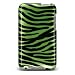 Premium Designer Hard Crystal Snap-on Case for Apple iPod Touch 2, 8GB, 32GB, 64GB - Cool Safari Green Zebra Print