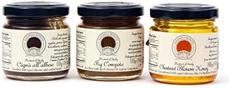 Mariangela Prunotto - Abbinamento Formaggi - Set of Sweet Spreads to Accompany Cheese (fig, cogna, honey) 3 piece set, 3.9oz (110g) each