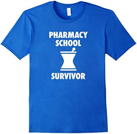 Men's Pharmacy School Survivor T-Shirt - PharmD Graduation Gift Large Royal Blue