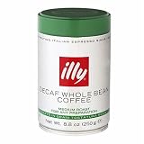 illy Caffe Decaffeinated Whole Bean Coffee (Medium Roast, Green Top), 8.8-Ounce