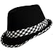 41ZIAPV6WML. AA75  BLACK LIGHTWEIGHT FEDORA HAT W/ WHITE GINGHAM TRIM