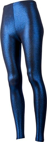 GOODSNEEDS Glitter Shimmering Shiny Cool High Waist Leggings Dark Blue