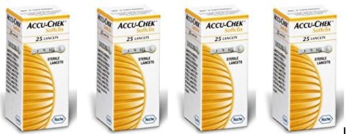100 (25x4) Accuchek Softclix Lancets with Expiry 2018