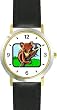 Koala on Branch - Koala Bear Animal - WATCHBUDDY&reg; DELUXE TWO-TONE THEME WATCH - Arabic Numbers - Black Leather Strap-Children's Size-Small ( Boy's Size & Girl's Size )