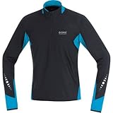 IMAGE OF Gore Running Wear Pulse WS Shirt - Long-Sleeve - Men's Black/Pool Blue, L