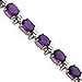 Polished White Gold Amethyst Link Bracelet W/ Box title=
