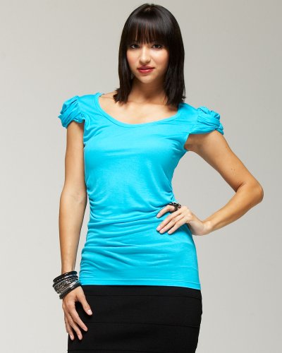 bebe Wrapped Sleeve Tee