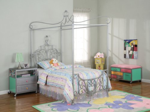 Metal Princess Twin Size Canopy Bed