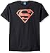 Superman/Red on Black Shield-Short Sleeve Adt -Black-MD