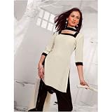 Rich Cream And Black Moss Crepe Set (Petite, Tall & Misses Sizes XS-3X)
