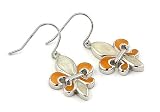 925 Sterling Silver Designo Fleur De Lis Ing Earrings