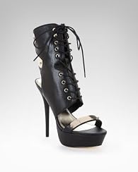 Natasha Metal Laced Up Leather Sandal