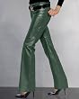 Leather low-rise flare jeans