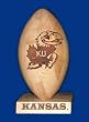 Kansas Jayhawks Solid Maple Wood Laser Engraved Football NCAA College Athletics