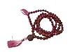 Rudraksha Beads & Pink Jade Yoga Meditation Rosary Shiva Mala