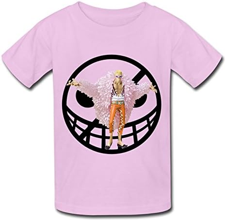 QDJT Youth Donquixote Doflamingo Kids Boys And Girls T-Shirt - M Pink