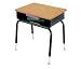 Open Front Student Desks, High-Pressure Laminate Top, Medium Oak, 2/Carton