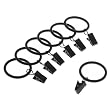 Levolor Classic Clip Rings, Set of 7, Black, Use With Rods Up To 1-Inch Diameter