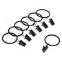 Levolor Classic Clip Rings, Set of 7, Black, Use With Rods Up To 1-Inch Diameter