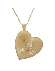Black Hills Gold by Coleman 4 Picture Gold Heart Mom Locket