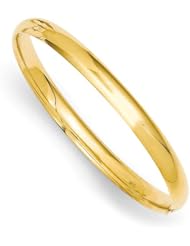 14k Yellow Gold 3/16 Polished Hinged Baby Bracelet Bangle. Metal Wt- 3.88g