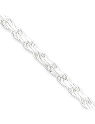 .925 Sterling Silver 3.5mm Diamond Cut Rope Chain