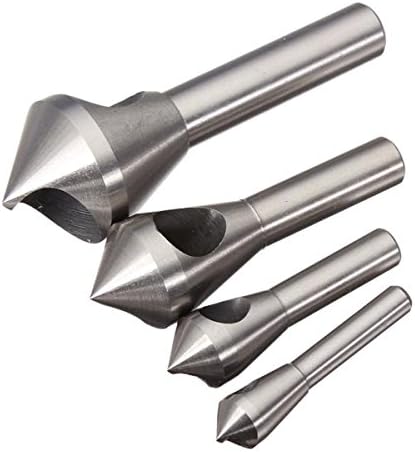 4pcs Countersink &amp; Deburring Bits 2-5mm/5-10mm/10-15mm/15-20mm