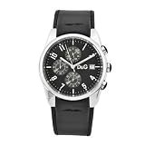 DOLCE & GABANNA - Montre Homme 3719770097 - Argent - Bracelet Cuir Noir