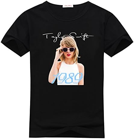 Lynda Dyer Mens Taylor Swift 1989 Cartoon Black T-shirts Size XXL