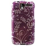 Hard Snap-on Sleeve Plastic With PURPLE LEAVES FLORAL Design Shield Facepla ....