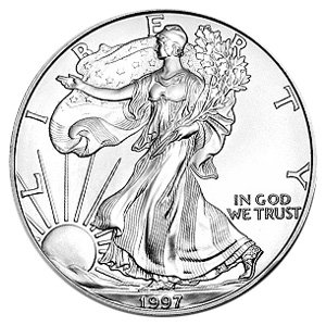 1997 American Silver Eagle Dollar - 1 oz. .999 Pure Silver - Choice Brilliant Uncirculated-image