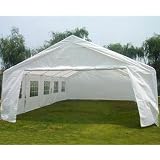 Quictent 32'x20' Heavy Duty Carport Party Wedding Tent Canopy Gazebo White w/ Side Walls