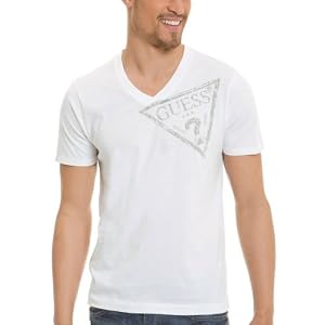 Click here to buy GUESS Basic V-neck with Big Logo by GUESS.