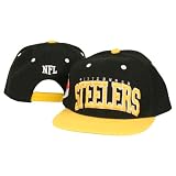 NFL Teams Embroidered Big Name and Logo Flat Bill Snap Back Hats - Pittsburgh Steelers