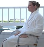 Luxurious 100% Egyptian Cotton Towelling Bathrobe White - S