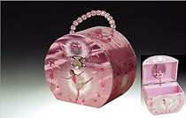 Ballerina Handbag Music Jewelry Box - Silver & Pink