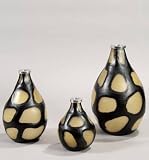 PC9884 - Hand Blown Butter Gold and Black Glass Vase