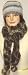 Imported Dark Grey Color Two Strand Luxurious Rabbit Fur Scarf for Women and Teens Offered in Combination with Hand Crocheted Stripped Chenille and Gimp Tweed Skull Cap