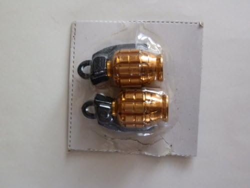 4 Gold-colored Grenade-style Air Caps [Moto Sports, Imported]