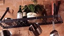 Hammered Steel with Chrome Bookshelf Pot Rack