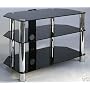 Centurion GT3 Black Premium Contemporary Design Flat Screen 15"-37" Glass Stand