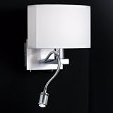 Honsel Leuchte Wandleuchte 2flammig, 2 Schalter, chrom/aluminiumfarbig matt, inkl. Power LED