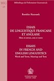 Essais de linguistique française et anglaise