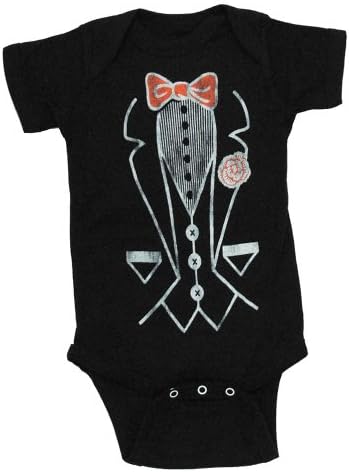 Frenchie Mini Couture Boys Tuxedo Bodysuit